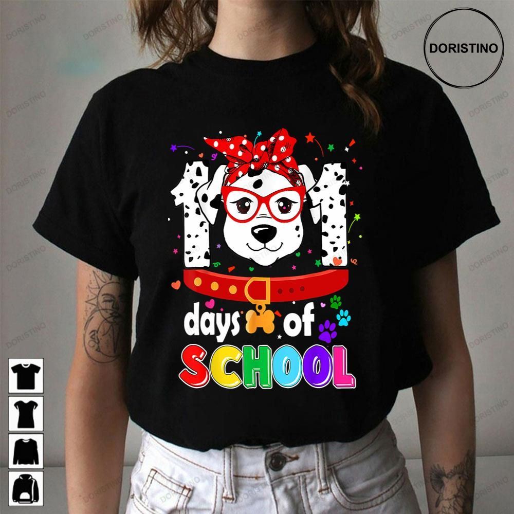 Cute School Kid Teacher Dog Dalmation 101 Days Of School Awesome Shirts